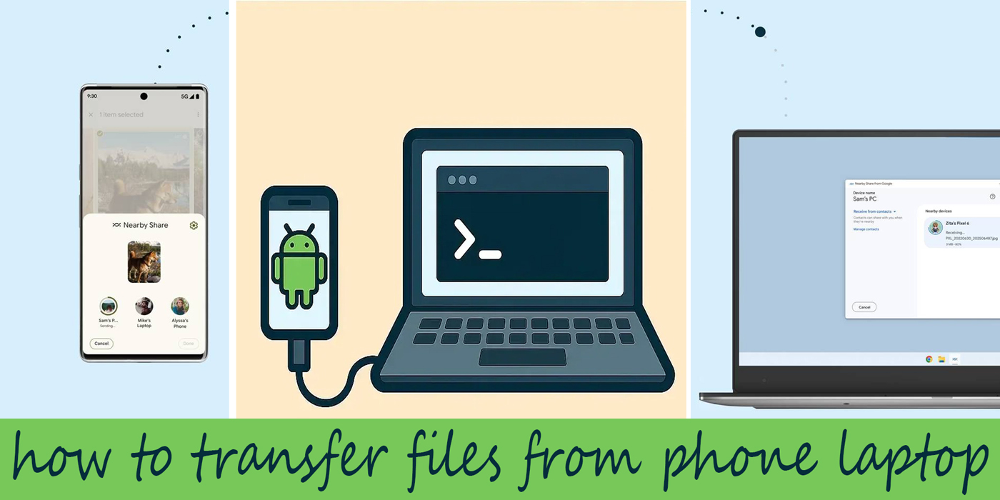 انتقال فایل از گوشی به لپ تاپ